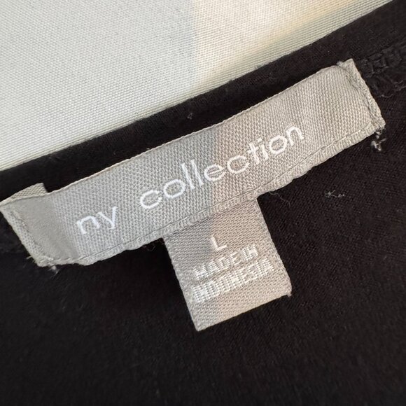 NY Collection Black Sleeveless Cowl Neck Top – Size L - Picture 2 of 4